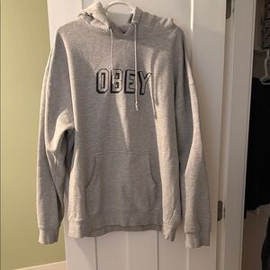 Obey Light Gray Hoodie